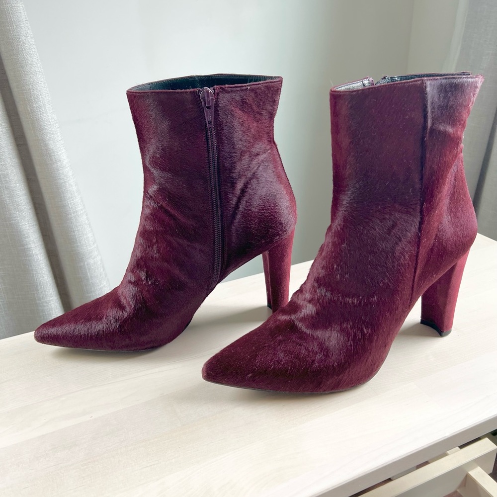 Stuart Weitzman Ponyhair Boots - Burgundy